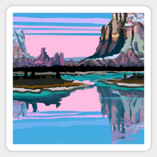 Scenic Mountain View Sticker